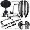 Adjustable Rider Backrest Adapter Metal Stand Mounting Kit Driver Passenger Floorboards Brake Arm Lever Peg Lever Toe Rear Heel Shifter Pedal Shift Linkage Set Compatible with Harley Touring 2009-2013