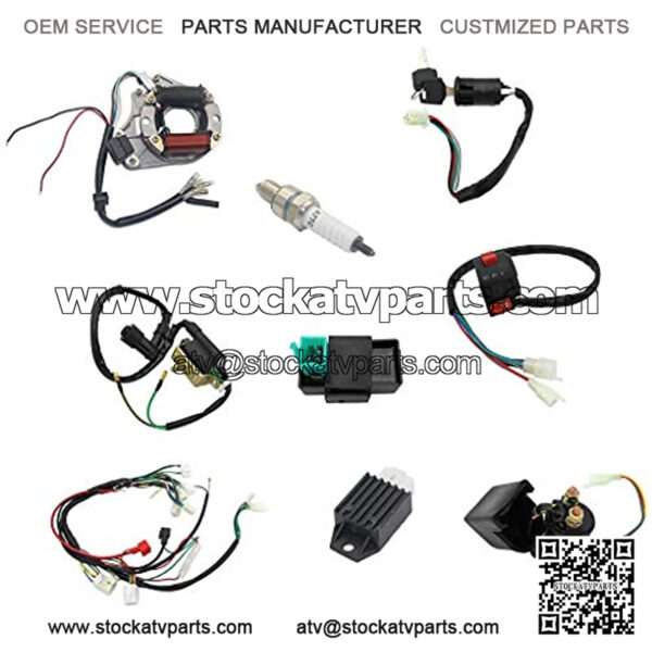 COMPLETE ELECTRICS STATOR COIL CDI WIRING HARNESS ASSEMBLY KIT FOR 4 STROKE ATV KLX 50CC 70CC 110CC 125CC