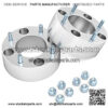 RockTrix - 2 inch ATV Wheel Spacers (4x110, 74mm Bore, 10x1.25 Studs Nuts) Compatible with Honda Yamaha Suzuki Bombardier (Read Listing for Year Model Info) UTV V3 50mm Silver 4pcs - Image 3