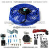 10'' Blue Slim Push Pull Electric Radiator Cool Fan 80W +12V Adjustable Thermostat Control Relay Wire Universal design for all radiators, oil coolers, transmission coolers