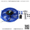 10'' Blue Slim Push Pull Electric Radiator Cool Fan 80W +12V Adjustable Thermostat Control Relay Wire Universal design for all radiators, oil coolers, transmission coolers - Image 2