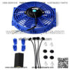 10'' Blue Slim Push Pull Electric Radiator Cool Fan 80W +12V Adjustable Thermostat Control Relay Wire Universal design for all radiators, oil coolers, transmission coolers - Image 3