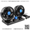 360 Degree Rotatable Car Fan - 12V DC Electric 2 Speed Dual Head Fans, Quiet Strong Dashboard Cooling Air Circulator Fan for Sedan SUV RV Boat Auto Vehicles Golf or Home