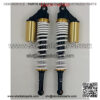 Suspension Shock 440mm Motorcycle 8mm Spring Shock Absorber ATV Fit 420mm-440mm White for Bike   car (Color : Black White)