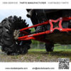 Heavy Duty Round Tubed Rear Radius Arms/Rods for Polaris RZR XP 1000 / XP 4 1000 (2014+) - Red | Will Not Fit With Polaris Rear Bumpers - Image 2