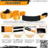 33,000lb Xtreme Heavy Duty Recovery Tow Strap | 20ft x 4in Vehicle Tow Strap with Reflective Sleeve & Reinforced Loops | Suits for 4x4 Offroad UTV ATV Trucks Boats - Image 3