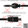 for Polaris 1380197 1380240 Rear Right / Left Complete CV Joint Axle w/ BEARIG - Image 3