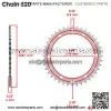 2XJ-25440-21-00 2XJ254402100 Rear Wheel Chain Sprocket for Yamaha 40 Teeth - Image 2