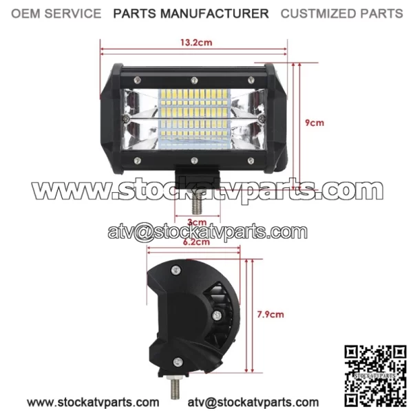 Led bar 5" 72W spot homologation E9