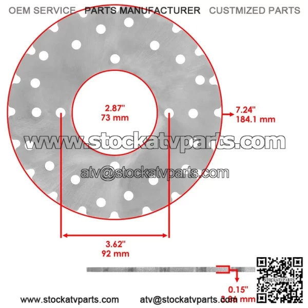 Polaris Scrambler 500 4X4/2X4 2001-2004 Front/Rear Brake Disc Rotors - Image 2