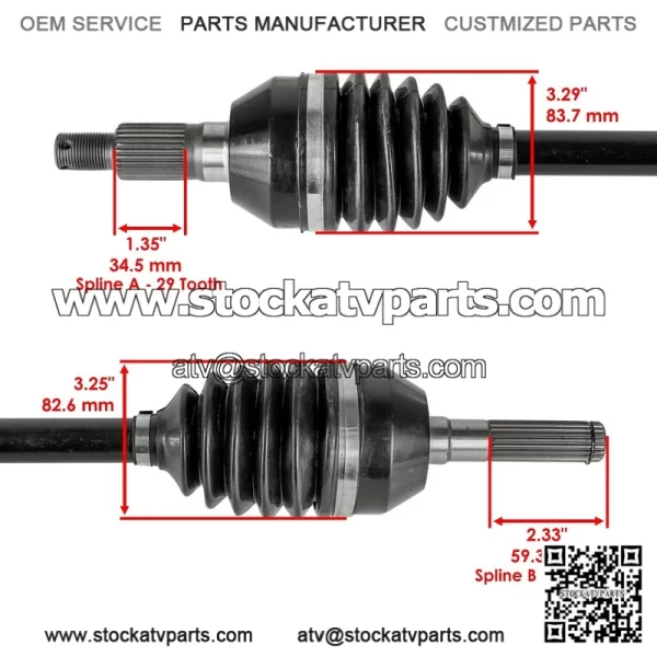 Can-Am Maverick X3 900 HO 2018 Front CV Axles (Left & Right Set) - Image 3