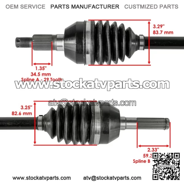 Can-Am Maverick X3 4x4 Turbo 2017-2020 Front Left CV Joint Axle - Image 3