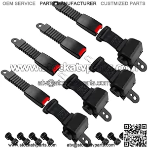 Golf Carts Seat Belts 4 Set Universal Fit Retractable 47" for EZGO TXT RXV Yamaha Club Car DS