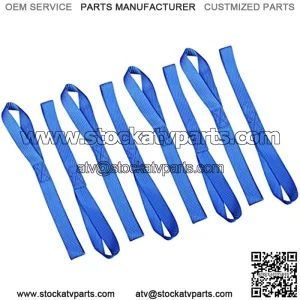 CARTMAN Soft Loop Tie-Down Straps in Blue Color, 8pk x 18in, 3600lbs