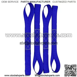 Soft Loop Motorcycle Tie-Down Straps (4PK) - 10,427lb Max Break Strength 1.7" x 17" Heavy-Duty Tie Downs for use w/Ratchet Strap - Secure Trailering of Motorcycles, Kayak, ATV, UTV