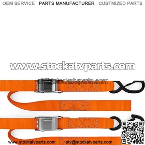 Motorcycle Tie Down Straps (2 Pack) Lab Tested 3,328lb Break Strength, Steel Cambuckle Tiedown Set with Integrated Soft Loops - Better Than a Ratchet Strap