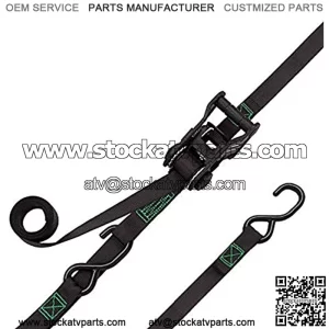 #4628 10-Foot Tactical Ratchet Straps, Haul Light Loads in Pickup Trucks & Trailers, Dirt Bikes, ATV's, Lawn Tractors, 1,500 lb Break Strength 500 lb Safe Work Load, 2-Pack, Black