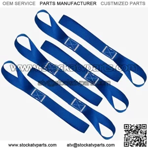 Soft Loop Tie Down Straps - 1,500 Load Capacity & 4,500 Lbs Breaking Strength - 6 Pack - Loops for Securing ATV, UTV, Motorcycles, Scooters, Dirt Bikes, Lawn & Garden Equipment