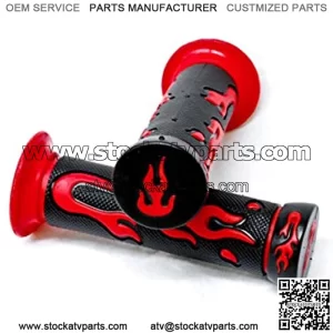 ATVs And Watercrafts Flame Gel Style Hand Grips Red Color Quad Compatible with Yamaha Polaris Seadoo Watercraft Bombardier Jet Ski  Foreman Recon  Brute Force Prairie Bruin Grizzly Kodiak