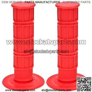 7/8'' 22mm Red left and Right Handlebar Grips for  Arctic Cat 250 Polaris Sportsman  Recon Forman 450 Big Red ATV 4 Wheeler Quad Parts