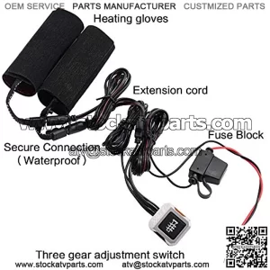 Iztor Motorcycle ATV Universal 12V Heated Grips Warmer Pad Kits with Wires and Switch 7/8 inches Handlebar