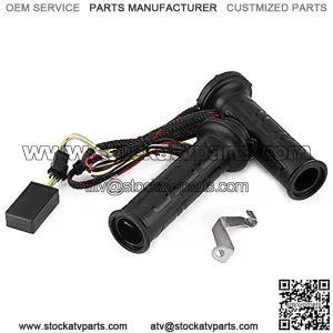 Qiilu Electric Hot Hand Grips, 1 Pair 22mm(7/8Inch) Adjustable Power(12W-24W) Electric Heated Hand Grips Hot Warm Handlebar for Motorcycle ATV Black,6% coupon applied at checkout,with coupon