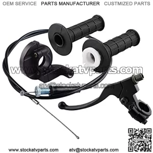 Throttle Hanlde Grips with Cable and Left Brake Clutch Lever Perch for Most Motorcycles and Bicycles with 7/8 Handlebars - Compaible with Mini Bike Dirt Bike 96cc 200cc 5.5hp 6.5hp