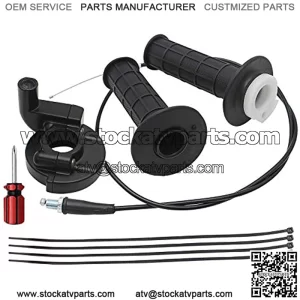 7/8'' Twist Throttle Accelerator Handle Grips, GIDIBII Throttle Cable Set for Mini Mb165 Mb200 5.5/6.5hp 196cc 200cc Doodlebug Bike (51 inches)