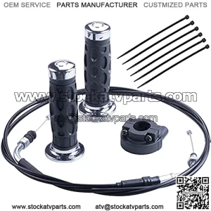 Throttle Twist Grip Set 7/8" Scooter Throttle Cable Compatible with GY6 50cc 80cc 125c 150cc QMB139 Chinese 4 Stroke Scooter Parts
