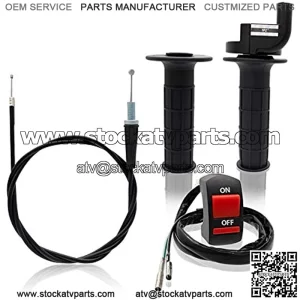 7/8" 22mm Motorcycle Twist Throttle Accelerator Handle Grips, Cable, Throttle Clamp, Flameout Switch for 50cc-250cc 4-Stroke Dirt Bike Mini Bike Pocket Bike ATV