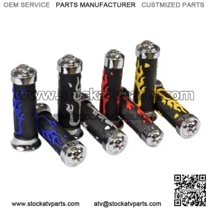 Universal Scooter Handlebar Grip Set with Skull & Flames