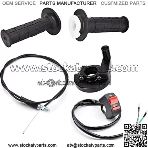 22mm Twist Throttle Accelerator Handle Grips, 50 90 110 125cc Pit Bike Dirtbike (Handle Grip + Cable + Throttle Clamp + flameout Switch) by CALU LUKY