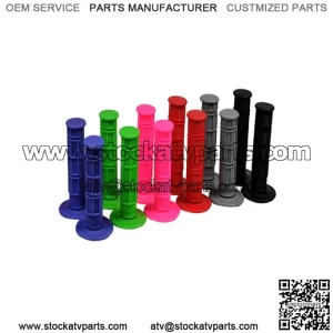 Rubber Waffle Style Handlebar Grip Set for Scooters, ATVs, & Dirt Bikes