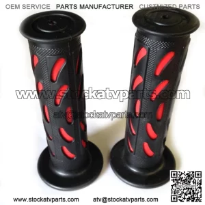 Black Rubber Hand Grips Handlebar For ATV Polaris Arctic Cat Suzuki 22mm 7/8"