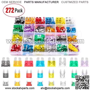 50019R 272pcs Standard & Mini & Low Profile Mini Blade Fuse Assortment, 2A 5A 10A 15A 20A 25A 30A 35A Replacement Fuses for Car Boat Truck SUV Automotive