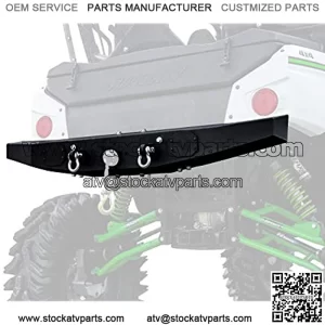 SuperATV Winch Ready Rear Bumper for 2012-2013 Kawasaki Teryx 4 750 / 2014+ Teryx 4 800 - Made of Thick Sheet Metal - 2 D-Ring Mounts - Built-In Winch Mount Prefit for SuperATV 3500lb. Black Ops Winch