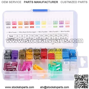 Fusibles de Coche para Coches, Barcos, Motocicletas, Camiones, Todoters, Vehculos Todo Ter, UTV, 150 Piezas, Surtido de Fusibles de Coche de Mini Cuchillas