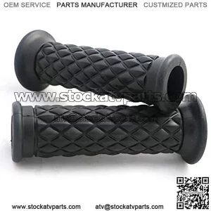 Motorcycle 7/8" Hand Grips Non Slip Rubber Open Bar End Thruster Grips Comfort Grip for 22mm 7/8 inch Handlebar Custom Racer Sport Street Bikes (Balck Grips)