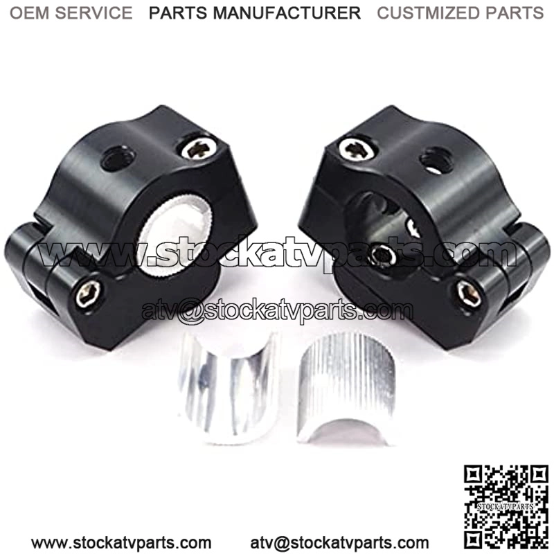 7/8" - 1 1/8" / 22mm-28mm Handlebar Risers Mount Clamp Adaptor,with 10mm Extensible Screw Hole,CNC Process, for Motorcycle ATV Dirt Pit Bike Bar,Black