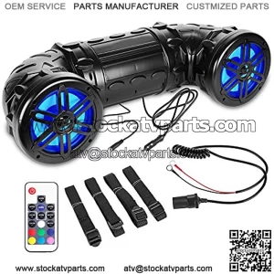 BPS8RGB 600 Watt Bluetooth Enabled Dual 8-inch ATV/UTV/Sound System with LED Lights and Remote