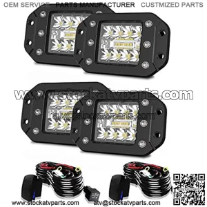 Flush Mount LED Pods, 4pcs 4" 5" Driving Lights LED Work Light Flush LED Light Bar Super Bright Fog Lights Off Road Lights for Truck SUV Boat 4x4 Grill Mount