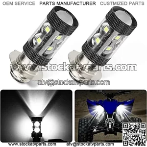Motorcycle 2 x 80W H6 Super White Bright LED Headlights Bulbs Upgrade For ATVS YFM YFS YFZ Bruin YFM350 200 350 400 450 660 700 Raptor Blaster 200 Banshee Motorbike motocross