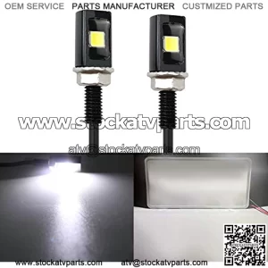 Super Bright 12V Waterproof Tag Screw Bolt License Plate LED Lights Holder Legal for Car Motorcycle Truck RV ATV Bike, Xenon White(2PCS)