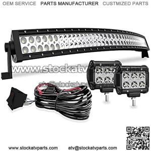 LED Light Bar BENE'VIOLET 42 Inch 240W Spot Flood Combo Light Bar 2Pcs 4 Inch 18W Spot LED Cubes Lights with 3-Leads Wiring Kits for Trucks Polaris ATV UTV Jeep Boats