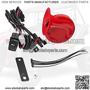 Universal RZR Horn Kit, UTV Loud Horn Kit Red Easy Installation with Rocker Switch Widely Compatible With RZR, CAN-AM, Ranger 105D 12V,10% coupon applied at checkout,with coupon
