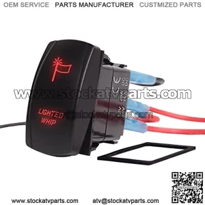 5-Pin Lighted Whip Rocker Switches Toggle Button Compatible with Polaris Ranger RZR Commander 800 Maverick X3 Spyder F150 Truck Jeep Rocker Switch, Amber LED Backlit