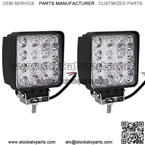 LED Light Bar 2Pcs 4inch 48W Square LED Pod Light Flood Light Off Road Light Led Fog Light Truck Light Driving Light Boat Light Pickup SUV ATV UTV Waterproof, 2 Year Warranty