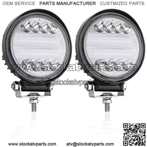 Round LED Pods 5 inch, AKD Part 96w Light Bar Pods Off Road Driving Light Combo Work Light Fog Lights for Trucks ATV UTV SUV Pickup Boat Motor