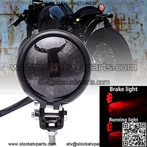 Motorcycle Tail Rear 12V Taillight Brake Light Stop Lamp Compatible With Chopper Bobber Cafe Racer Bike