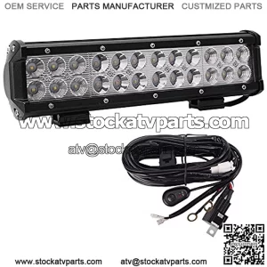 12" 72W Led Light Bar Flood Spot Combo Off-road Light Bar with 12V 40A On Off Power Switch Relay Wiring Harness For Truck,Car,ATV,SUV